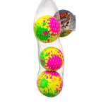 Set 3 mingi colorate din cauciuc 7 cm in plasa diverse modele