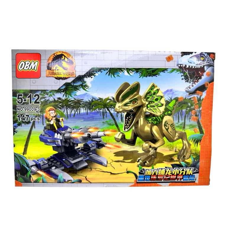 Setul de constructie Jurassic World cu dinozaur si platforma de lupta 99009-3