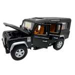 Macheta Land Rover Defender negru 1:32 cu sunet lumini usi si capote deschise - imagine 8