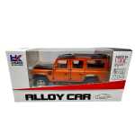Macheta Land Rover Defender portocaliu 110 1:32 lumini si sunete usi capota deschise