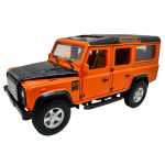 Macheta Land Rover Defender portocaliu 110 1:32 lumini si sunete usi capota deschise