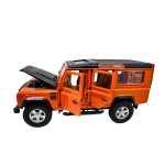Macheta Land Rover Defender portocaliu 110 1:32 lumini si sunete usi capota deschise - imagine 6