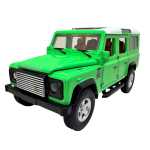 Macheta Land Rover Defender 110 verde 1:32 replica metal lumini si sunete usi capota deschise