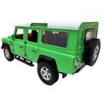 Macheta Land Rover Defender 110 verde 1:32 replica metal lumini si sunete usi capota deschise - imagine 5