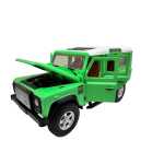 Macheta Land Rover Defender 110 verde 1:32 replica metal lumini si sunete usi capota deschise - imagine 10