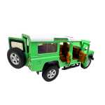 Macheta Land Rover Defender 110 verde 1:32 replica metal lumini si sunete usi capota deschise - imagine 9