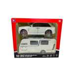 Macheta Rolls Royce Cullinan alb cu rulota scara 1:20 cu sunete lumini deschide usile si capotele