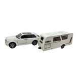 Macheta Rolls Royce Cullinan alb cu rulota scara 1:20 cu sunete lumini deschide usile si capotele - imagine 7
