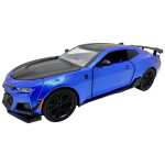 Macheta Chevrolet Camaro albastru 1:24 cu sunet lumini deschide usile si capotele