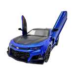 Macheta Chevrolet Camaro albastru 1:24 cu sunet lumini deschide usile si capotele - imagine 12