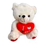 Urs de plus cu inima I love you alb 32 cm - imagine 3
