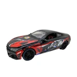Macheta BMW M4 Racing rosu 1:24 metal pull back lumini si sunete