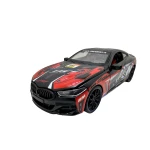 Macheta BMW M8 Racing rosu 1:24 metal pull back lumini si sunete - imagine 3