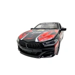 Macheta BMW M8 Racing rosu 1:24 metal pull back lumini si sunete - imagine 4