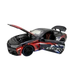 Macheta BMW M8 Racing rosu 1:24 metal pull back lumini si sunete - imagine 5