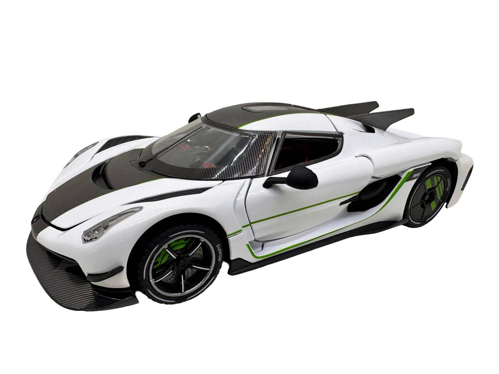 WhatsApp Image 2026-01-22 at 13.53.44 (1) Macheta Koenigsegg Jesko alba 1:24 cu sunete lumini deschide usile si capotele