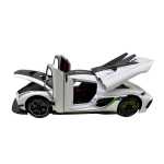 Macheta Koenigsegg Jesko alba 1:24 cu sunete lumini deschide usile si capotele - imagine 9