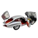 Macheta Jaguar E-type coupe argintiu 1:24 cu sunete si lumini deschide usile si capotele - imagine 14