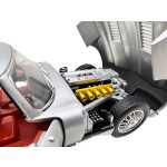 Macheta Jaguar E-type coupe argintiu 1:24 cu sunete si lumini deschide usile si capotele - imagine 13