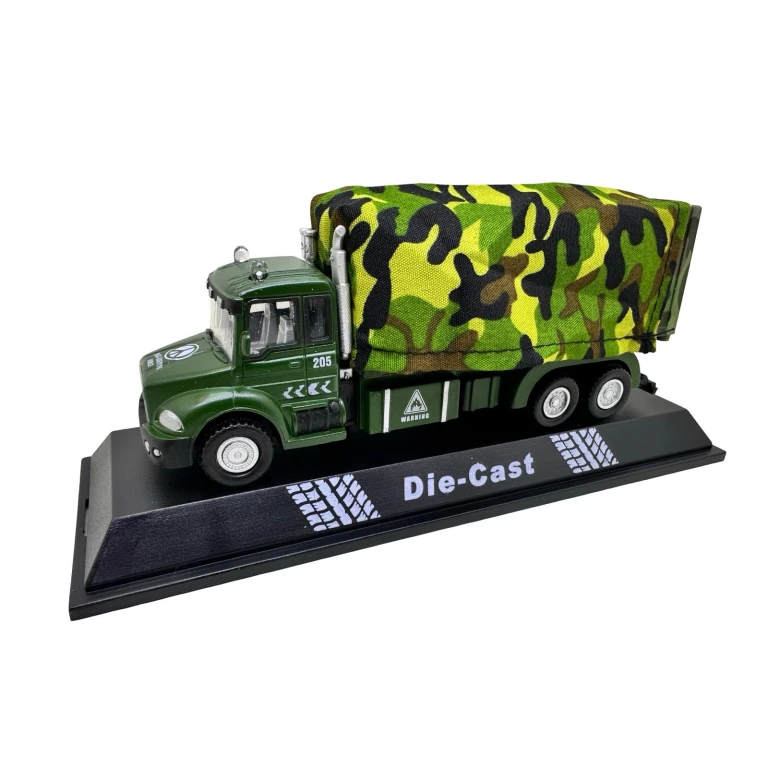 Macheta camion militar armata 1:32 camuflaj lumini sunete pull back