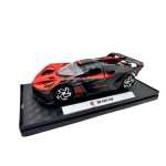 Macheta Bugatti Bolide rosu negru 1:32 metal cu lumini si sunete deschidere completa