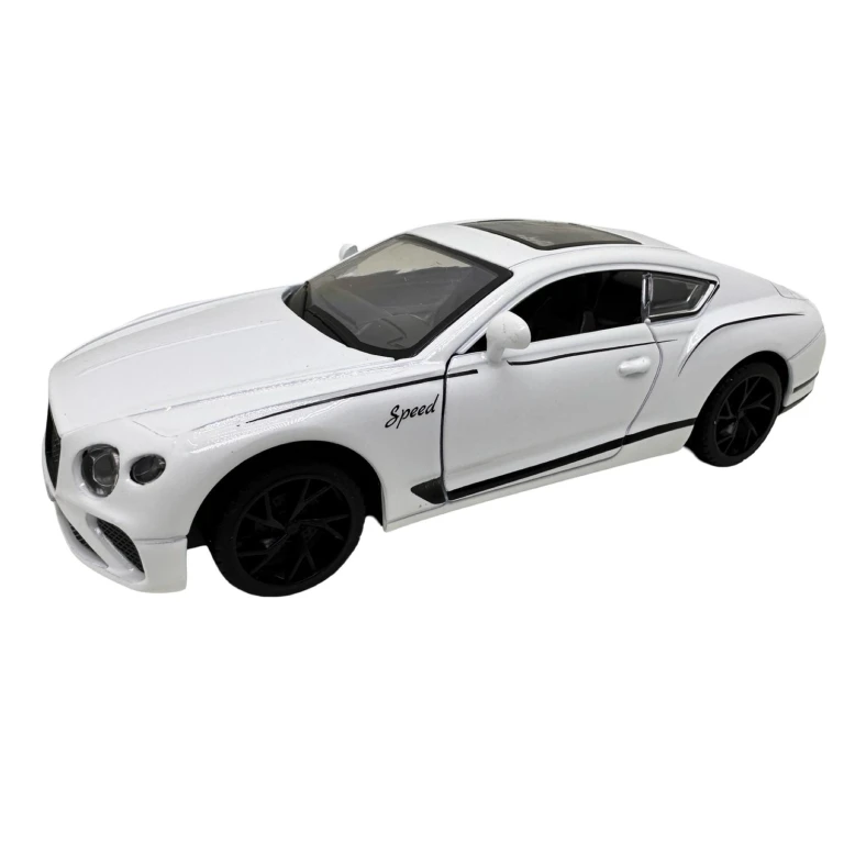 Macheta Bentley Continental alb 1:28 metal lumini si sunete, usi deschise