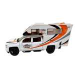 Macheta Camping Car Autorulota alba 1:32 metal si plastic cu sunete si lumini deschide usile si capota - imagine 5