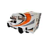 Macheta Camping Car Autorulota alba 1:32 metal si plastic cu sunete si lumini deschide usile si capota - imagine 6