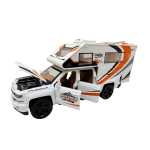 Macheta Camping Car Autorulota alba 1:32 metal si plastic cu sunete si lumini deschide usile si capota - imagine 7