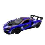 Macheta McLaren albastra 1:28 replica metal lumini si sunete usi fluture deschise