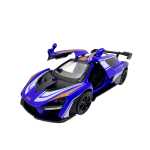 Macheta McLaren albastra 1:28 replica metal lumini si sunete usi fluture deschise - imagine 6