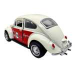 Macheta Volkswagen Beetle clasica crem rosu1:32 replica metal usi deschise lumini si sunete - imagine 4