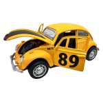 Macheta Volkswagen Beetle Classic galbena 1:32 stil retro de colectie lumini si sunete - imagine 5