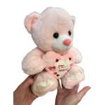 Urs roz 30cm cu inima de plus - imagine 3