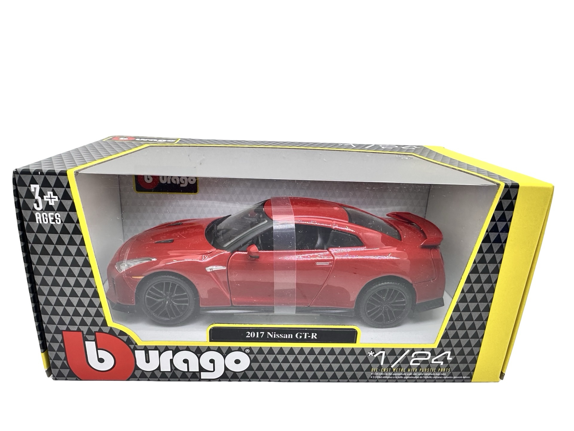 pixelcut_17-6 Macheta Bburago Nissan GT-R 2017 1:24 rosu replica metal die-cast - imagine 1
