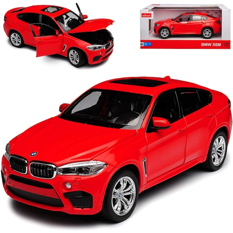 Macheta Rastar BMW X6M 2018 1:24 rosu replica metal die-cast