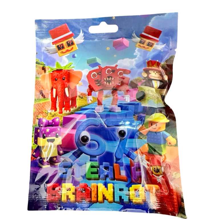Figurina surpriza Steal a Brainrot personaje colorate stil block plic sigilat