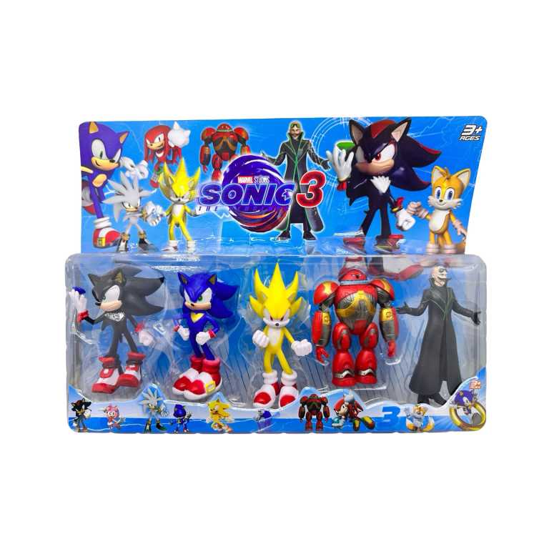 Set Sonic 3 cu 5 figurine Doctor Robotnik si Robotul