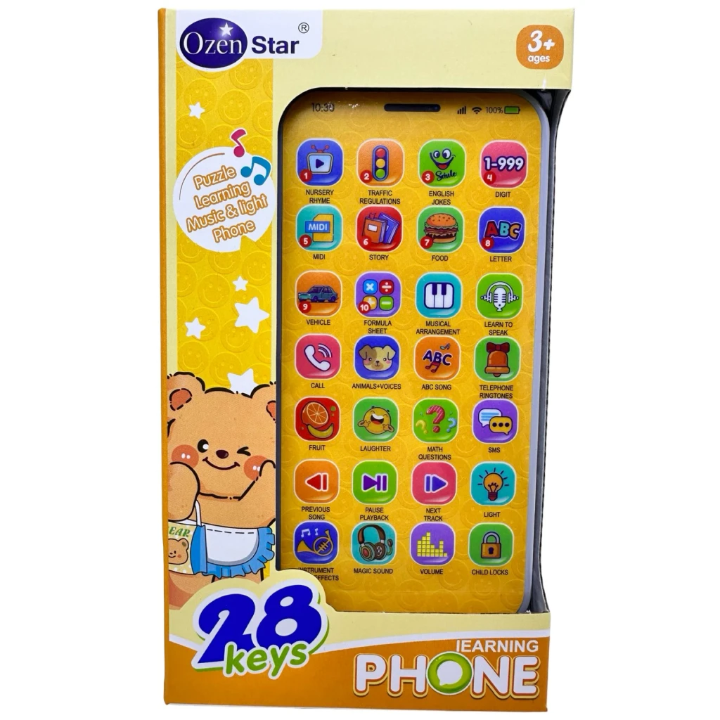 Telefon interactiv copii Learning Phone 28 taste muzica lumini functie de inregistrare redare