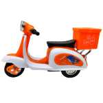 Macheta Scuter Motocross orange Off Road 1:18 replica metal cu suspensii si cutie transport spate - imagine 4