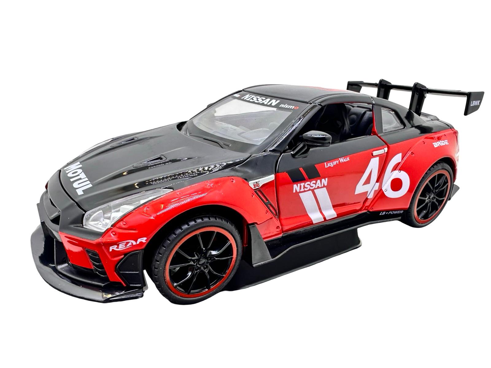 WhatsApp Image 2026-02-18 at 20.20.32 (3) Macheta Nissan GT-R Racing rosu 1:22 replica metal lumini si sunete usi capota si portbagaj deschise
