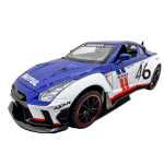 Macheta Nissan GT-R Racing albastru 1:22 replica metal lumini si sunete usi capota si portbagaj deschise - imagine 5