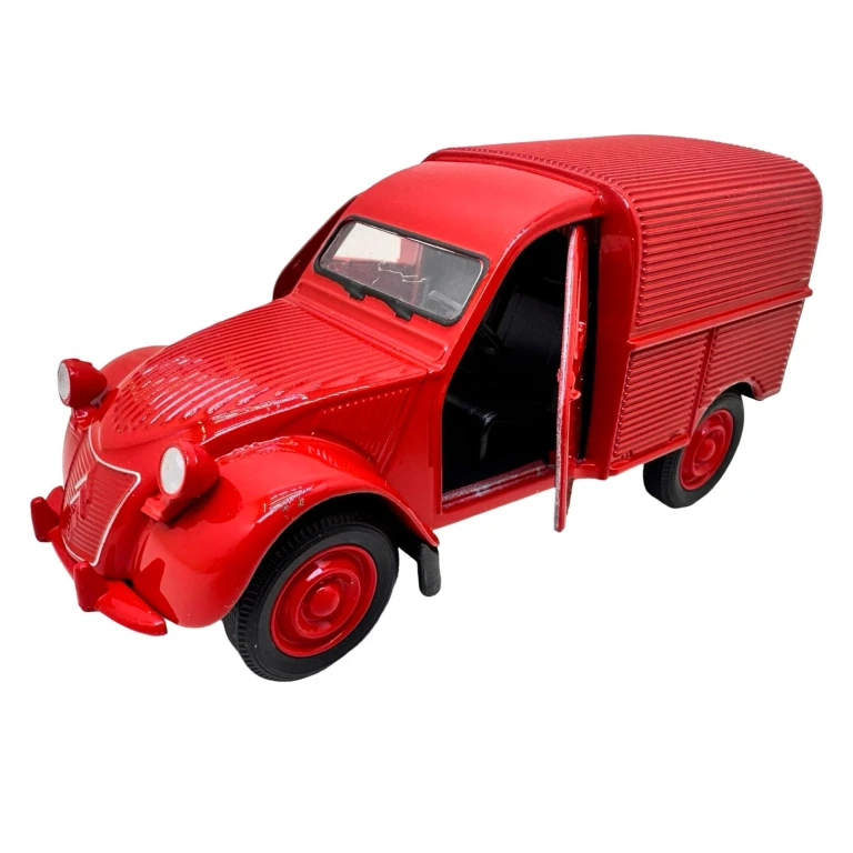 Macheta 1/34-1/39 Citroen 2Cv Fourgonnette Rosu replica metal