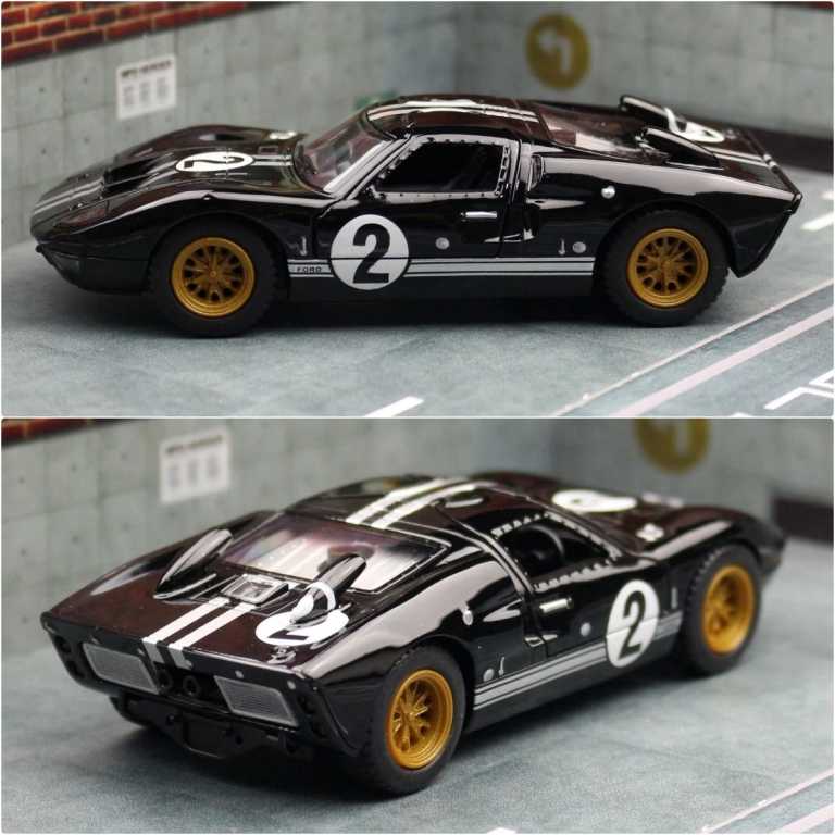 Macheta Ford Gt Mk II In Plastic Displaycase Negru replica metal