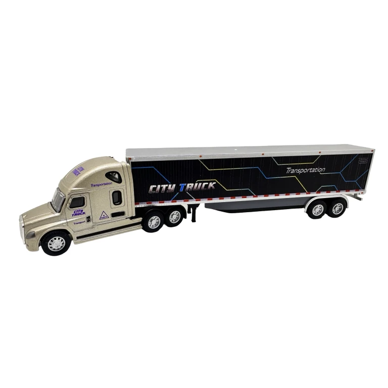 Macheta camion transport marfa negru 26 cm replica metal cabina detaliata