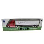 Macheta camion transport marfa rosu 26 cm replica metal cabina detaliata - imagine 3