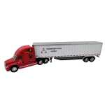 Macheta camion transport marfa rosu 26 cm replica metal cabina detaliata