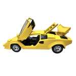 Macheta Lamborghini Countach galben 1:24 replica metal lumini si sunete usi tip foarfeca - imagine 12