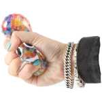 Jucarie antistres Squishy Bead Ball in forma de emoticon Poo cu bile colorate orbeez - imagine 2