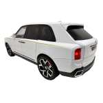Macheta Rolls Royce Cullinan alb 1:24 replica metal lumini si sunete usi capota si portbagaj deschise - imagine 11